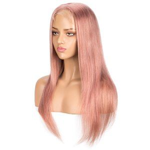 100% Human Hair Lace Front Pink-Blonde Wig 20"